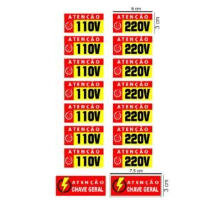 Cartela De Adesivo Para Tomadas 110 E 220v